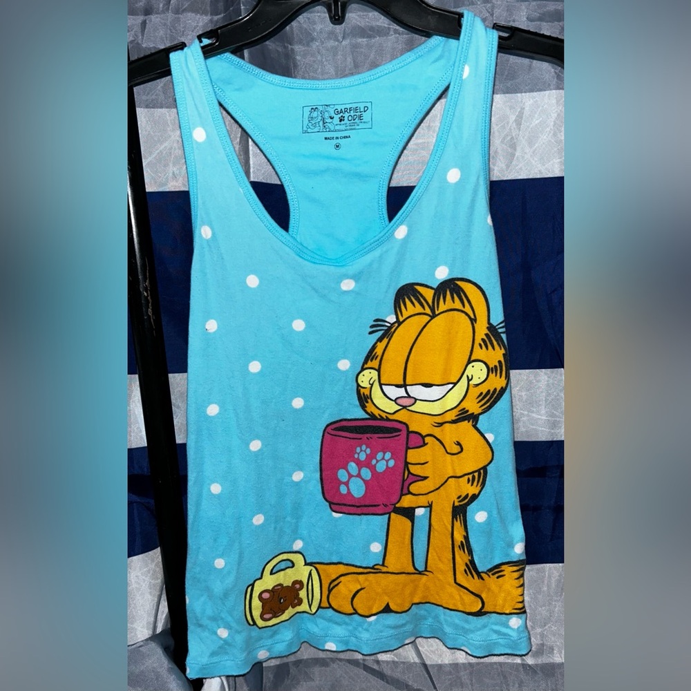 Garfield And Odie Coffee Tank Top